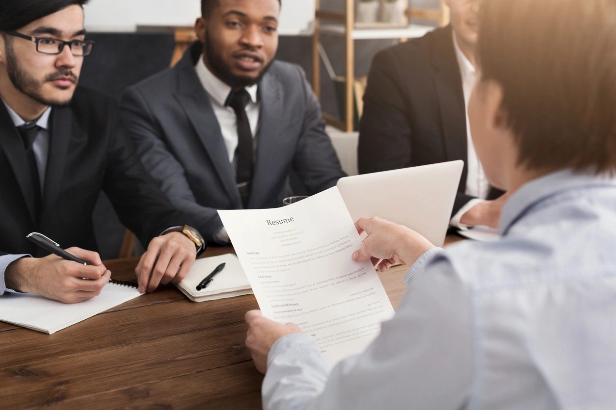 Job interview resume panel
